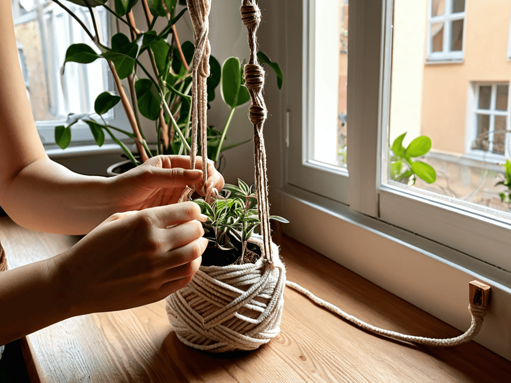 DIY macrame plant hanger guide