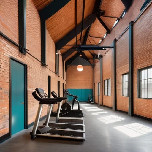 Weight‑Room Classics brick gym retro neon backdrop