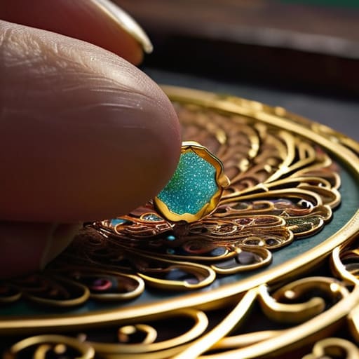 Art of Cloisonné wire enameling photograph.